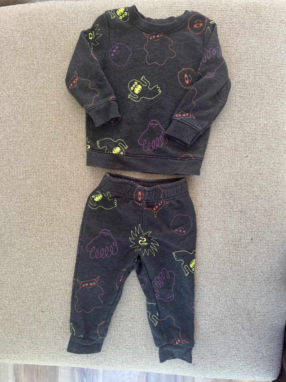 Cat & Jack Monster Halloween sweat set - 12-18month